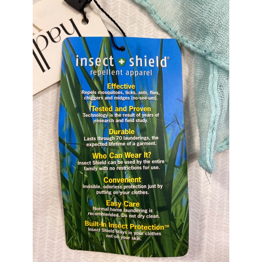 Hadley Wren Insect Shield Scarf Aqua Repellent Lightweight Travel Outdoor - Picture 7 of 8